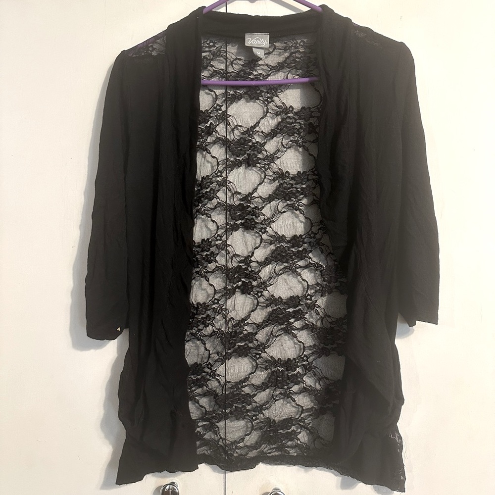 Women’s black lace top